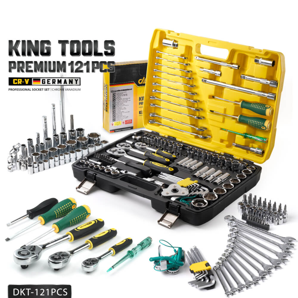 ชุดบ็อกซ์ DELTON รุ่น DKT-121PCS 1/4 , 3/8 , 1/2 นิ้ว แพ็ก 121 ชิ้น